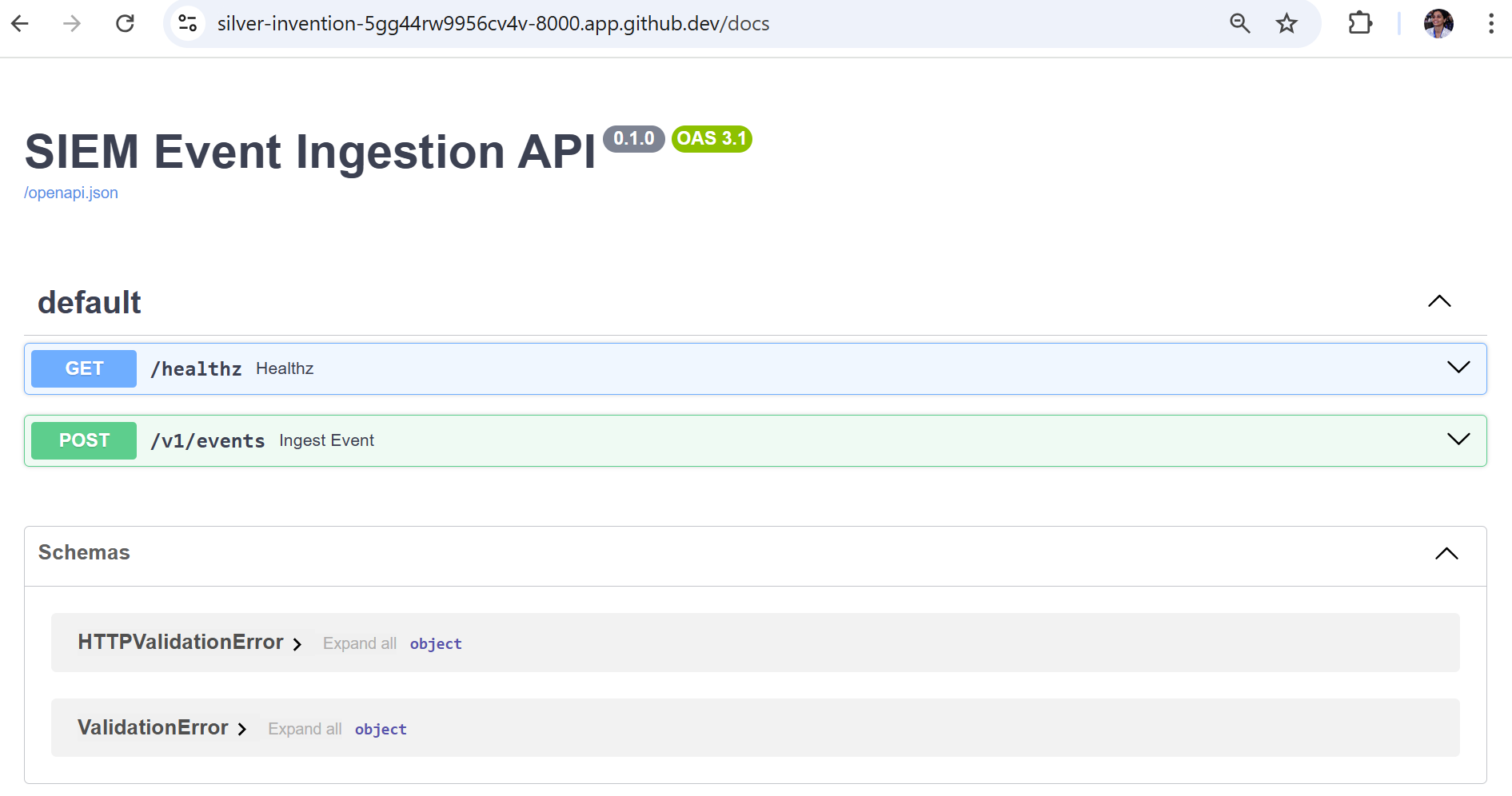 Secure Security Event Ingestion API